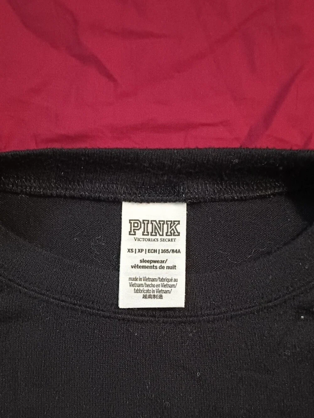 Victoria's Secret PINK Black Shirt Woman's XS Lightweight Long sleeve T-shirt 👕 - Picture 2 of 7